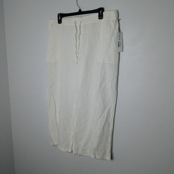 Liz Caliborne white linen blend pants size large - Picture 2 of 5